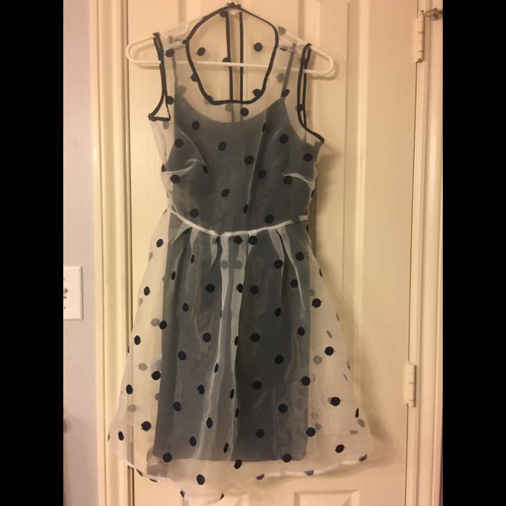 Sheer polka dot dress
